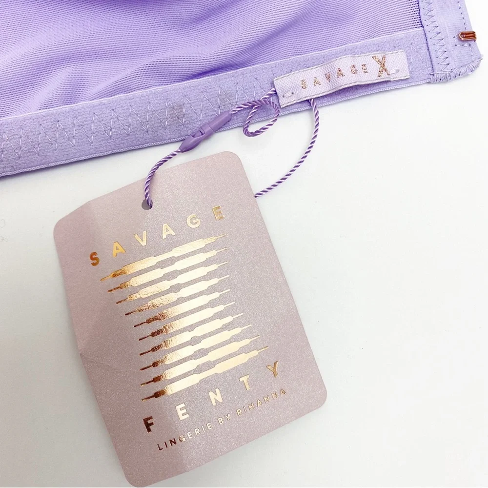 Savage X Fenty Shining Star Embroidered Lace Unlined Demi Bra